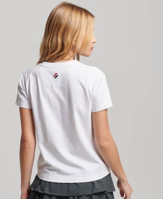 Superdry tricou grafic anilor 90 îmbrăcăminte alb femei JX0Z2240