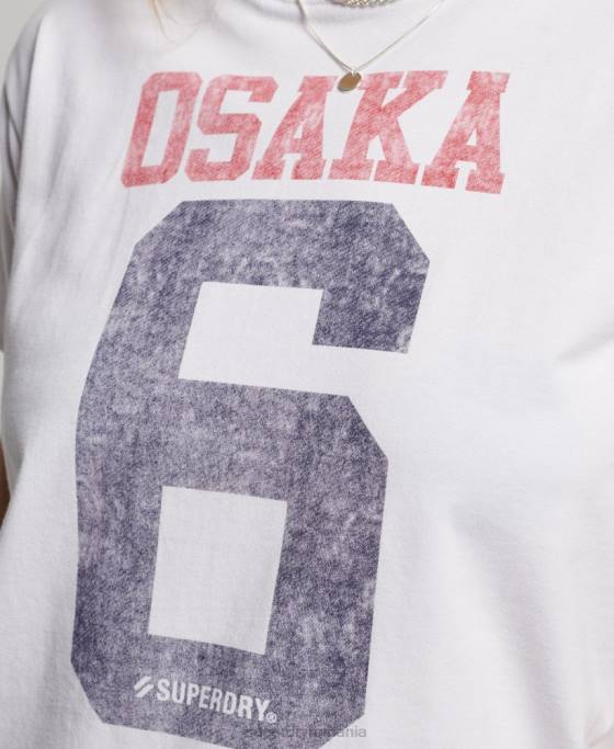 Superdry tricou grafic anilor 90 îmbrăcăminte alb femei JX0Z2240
