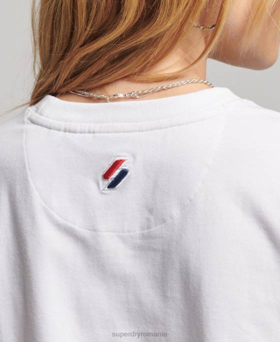 Superdry tricou grafic anilor 90 îmbrăcăminte alb femei JX0Z2240