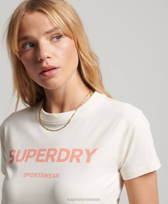 Superdry tricou grafic anilor 90 îmbrăcăminte cremă femei JX0Z2154
