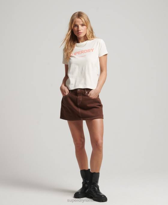 Superdry tricou grafic anilor 90 îmbrăcăminte cremă femei JX0Z2154