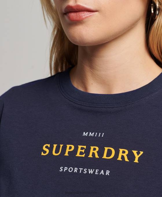 Superdry tricou grafic anilor 90 îmbrăcăminte marina femei JX0Z2614