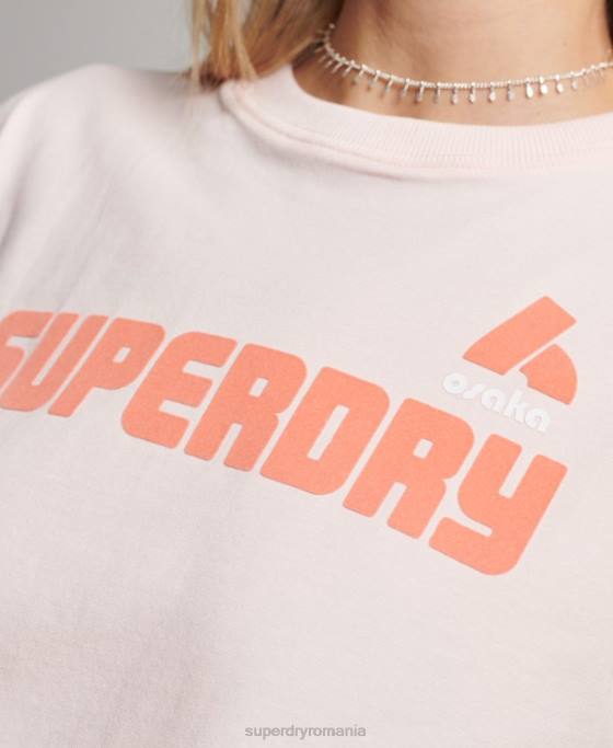 Superdry tricou grafic anilor 90 îmbrăcăminte roz femei JX0Z2655