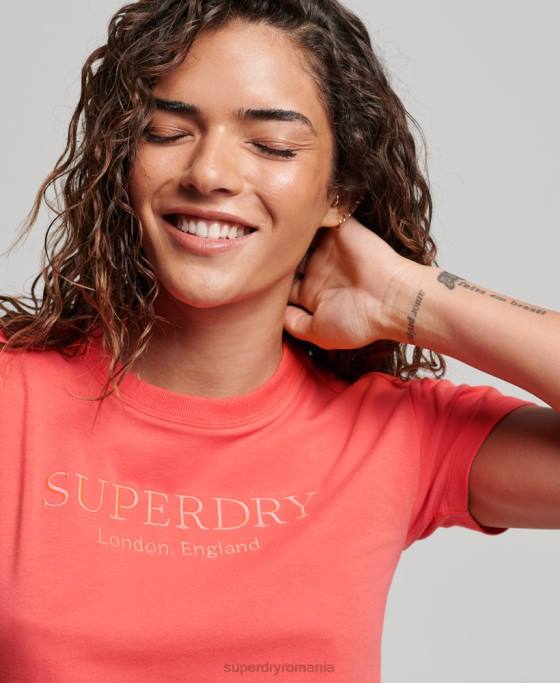 Superdry tricou grafic anilor 90 îmbrăcăminte roz femei JX0Z2685