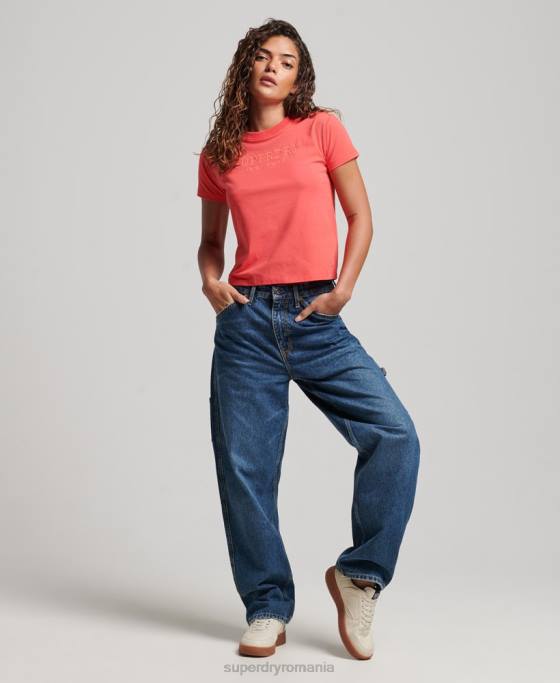 Superdry tricou grafic anilor 90 îmbrăcăminte roz femei JX0Z2685