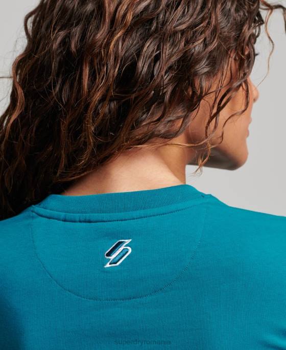 Superdry tricou grafic anilor 90 îmbrăcăminte turcoaz femei JX0Z2721