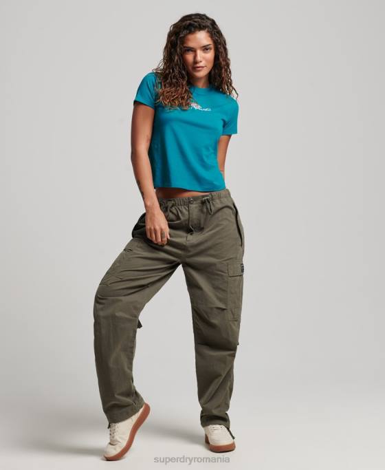 Superdry tricou grafic anilor 90 îmbrăcăminte turcoaz femei JX0Z2721