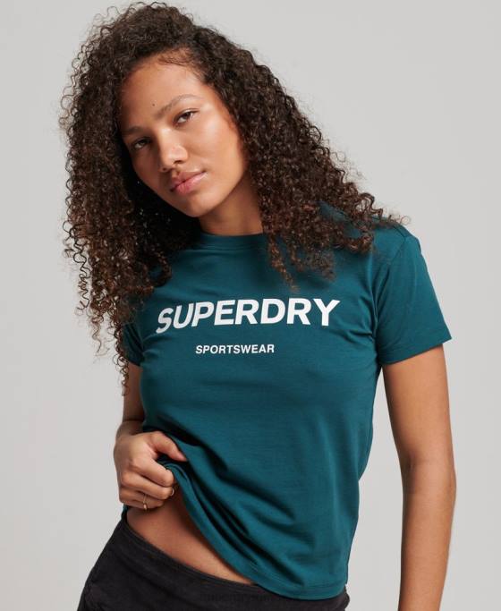 Superdry tricou grafic anilor 90 îmbrăcăminte verde femei JX0Z2639