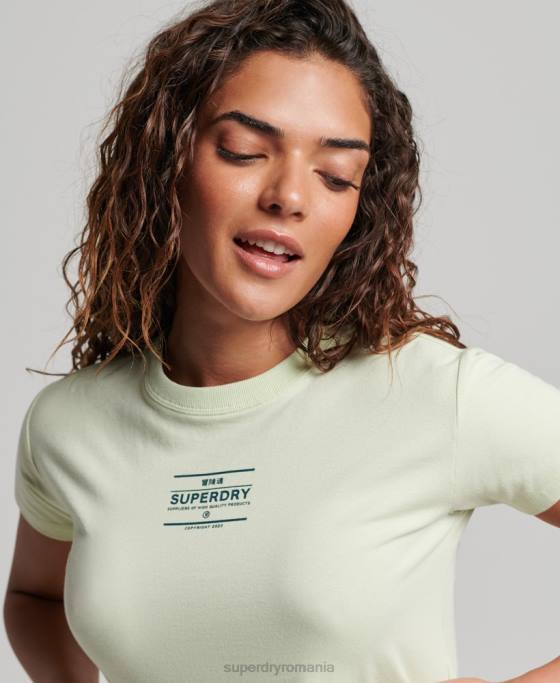 Superdry tricou grafic anilor 90 îmbrăcăminte verde femei JX0Z2718