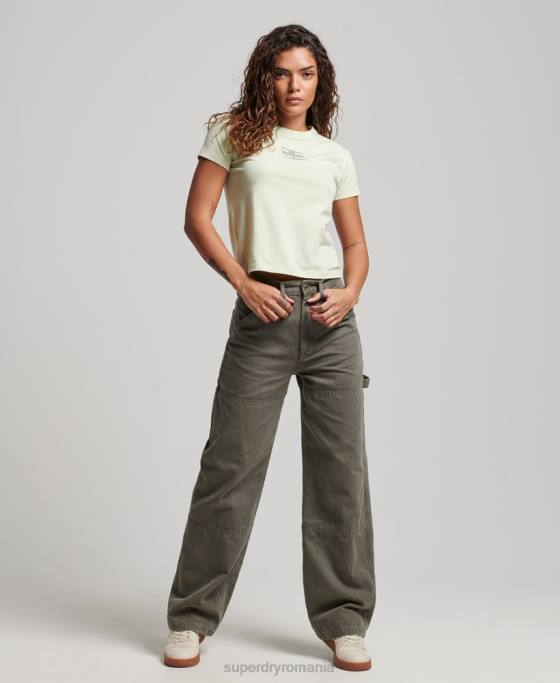 Superdry tricou grafic anilor 90 îmbrăcăminte verde femei JX0Z2718