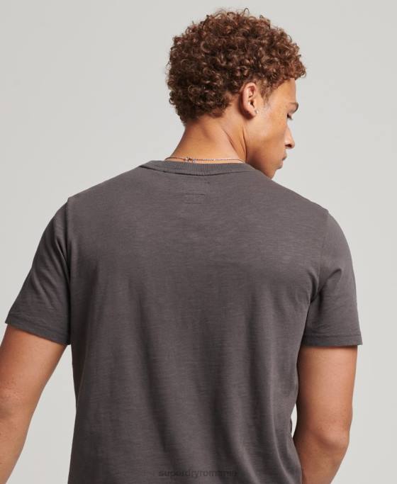 Superdry tricou grafic blackout rock îmbrăcăminte gri inchis bărbați JX0Z4932
