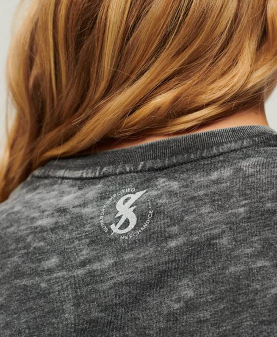 Superdry tricou grafic blackout rock îmbrăcăminte negru femei JX0Z2634