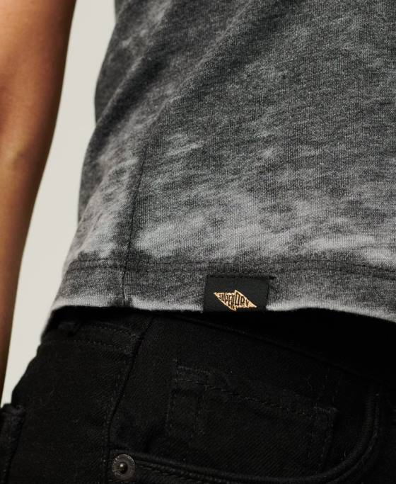 Superdry tricou grafic blackout rock îmbrăcăminte negru femei JX0Z2634