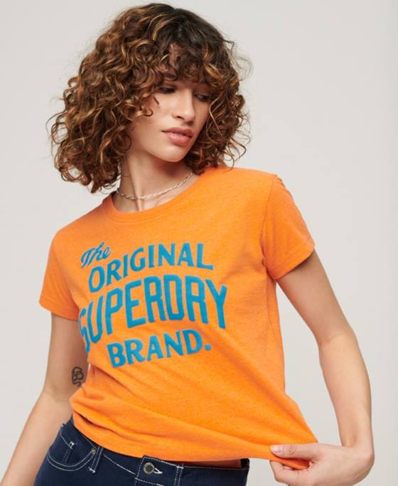 Superdry tricou grafic neon archive îmbrăcăminte portocale femei JX0Z2668