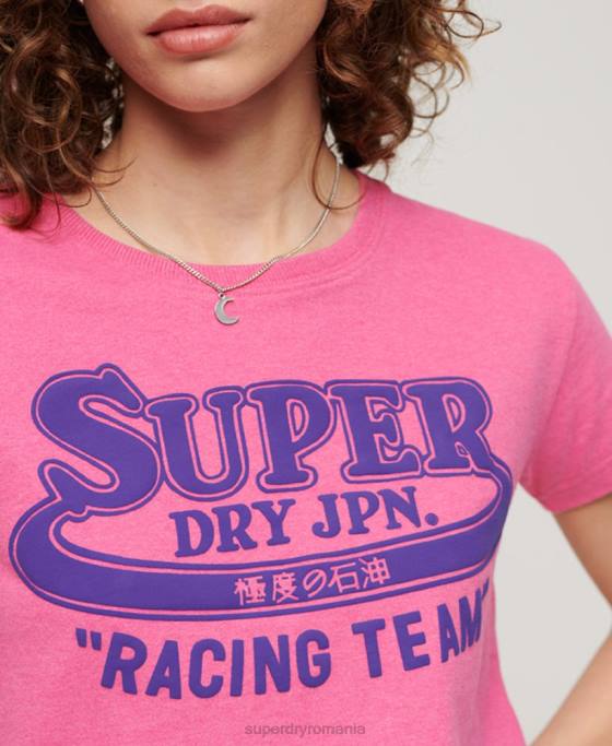 Superdry tricou grafic neon archive îmbrăcăminte roz femei JX0Z2636