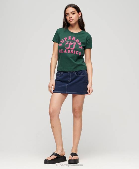 Superdry tricou grafic neon archive îmbrăcăminte verde femei JX0Z2650