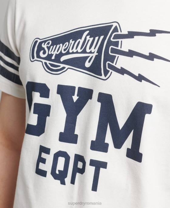 Superdry tricou grafic pentru colegiu atletic îmbrăcăminte alb bărbați JX0Z4824