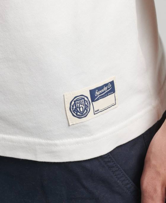 Superdry tricou grafic pentru colegiu atletic îmbrăcăminte alb bărbați JX0Z4824