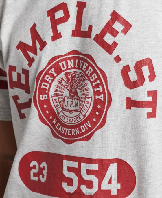 Superdry tricou grafic pentru colegiu atletic îmbrăcăminte gri deschis bărbați JX0Z4838