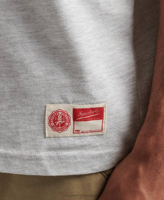 Superdry tricou grafic pentru colegiu atletic îmbrăcăminte gri deschis bărbați JX0Z4838