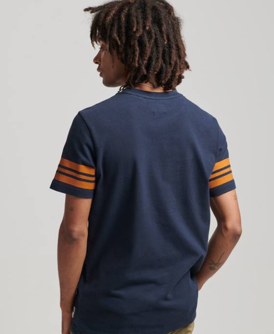 Superdry tricou grafic pentru colegiu atletic îmbrăcăminte marina bărbați JX0Z4875