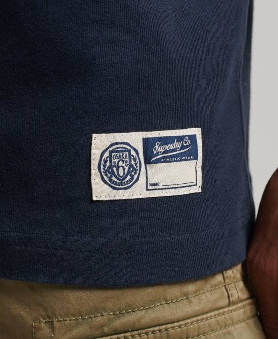 Superdry tricou grafic pentru colegiu atletic îmbrăcăminte marina bărbați JX0Z4875