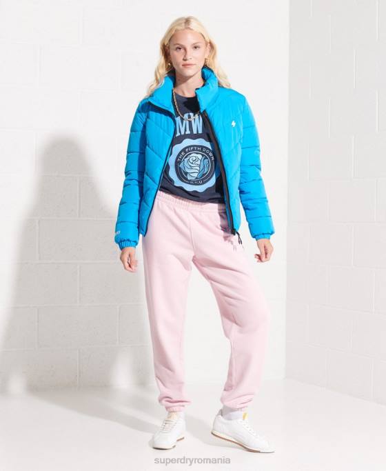 Superdry tricou grafic pentru facultate îmbrăcăminte marina femei JX0Z2744