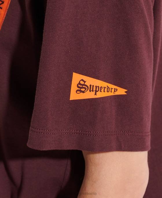 Superdry tricou grafic pentru facultate îmbrăcăminte roșu femei JX0Z2741