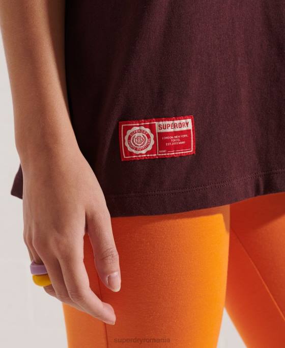 Superdry tricou grafic pentru facultate îmbrăcăminte roșu femei JX0Z2741