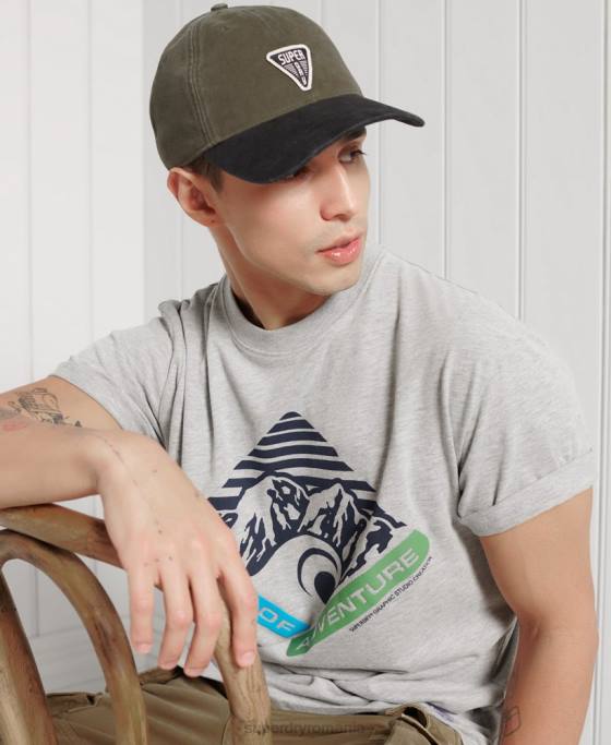 Superdry tricou grafic pentru munte relaxed fit îmbrăcăminte gri bărbați JX0Z4915
