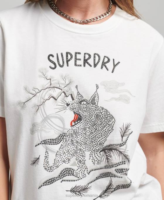 Superdry tricou grafic suika îmbrăcăminte cremă femei JX0Z2732