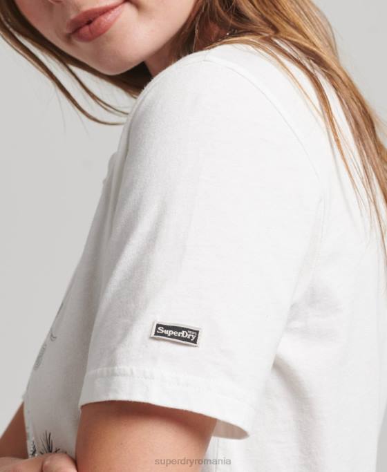 Superdry tricou grafic suika îmbrăcăminte cremă femei JX0Z2732