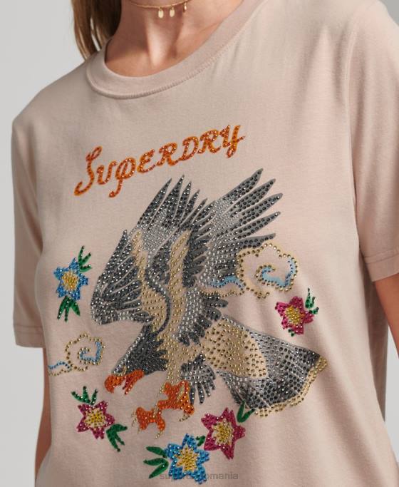 Superdry tricou grafic suika îmbrăcăminte roz femei JX0Z2624