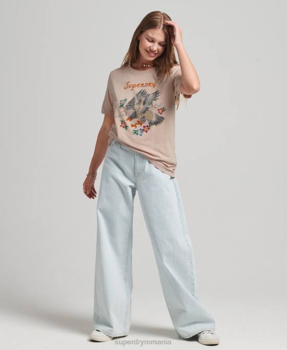 Superdry tricou grafic suika îmbrăcăminte roz femei JX0Z2624