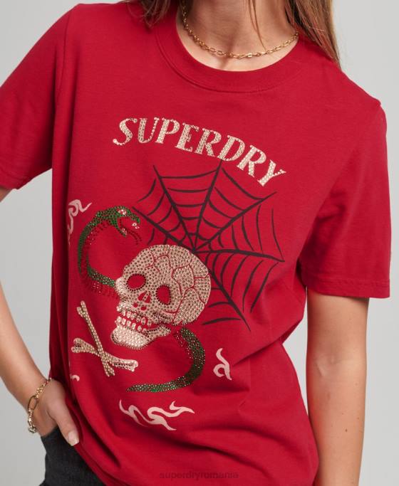 Superdry tricou grafic suika îmbrăcăminte roșu femei JX0Z2798