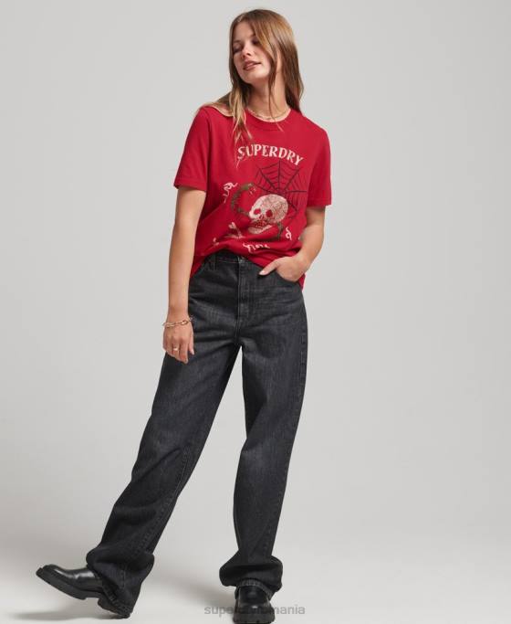 Superdry tricou grafic suika îmbrăcăminte roșu femei JX0Z2798