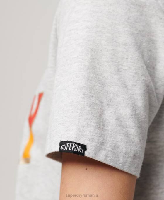 Superdry tricou grafic suvenir de călătorie îmbrăcăminte gri femei JX0Z2622