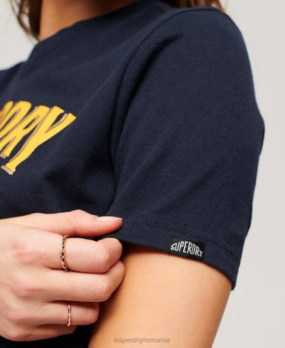 Superdry tricou grafic suvenir de călătorie îmbrăcăminte marina femei JX0Z2659