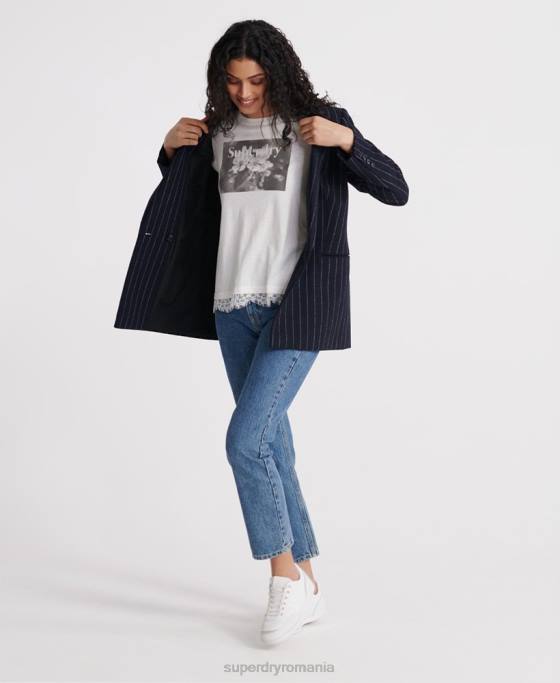 Superdry tricou grafic tilly dantela îmbrăcăminte alb femei JX0Z2805