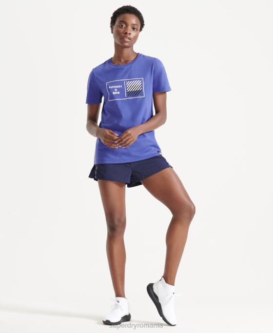 Superdry tricou grafic tren core îmbrăcăminte albastru femei JX0Z6352