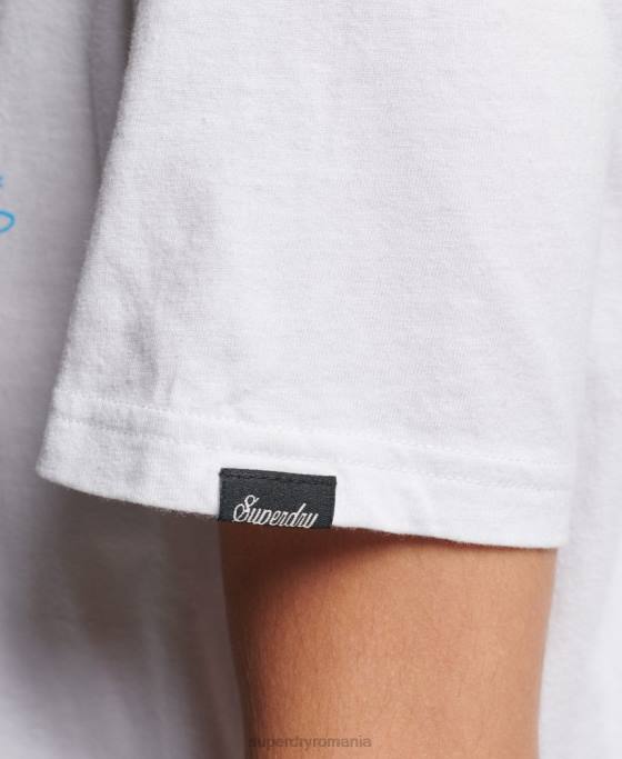 Superdry tricou grafic woodland îmbrăcăminte alb femei JX0Z2736