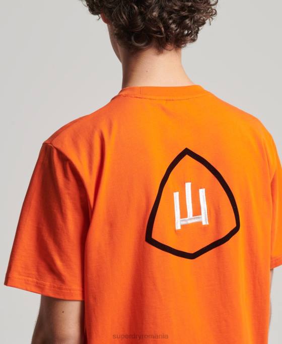 Superdry tricou grafic yama shield îmbrăcăminte portocale bărbați JX0Z4974