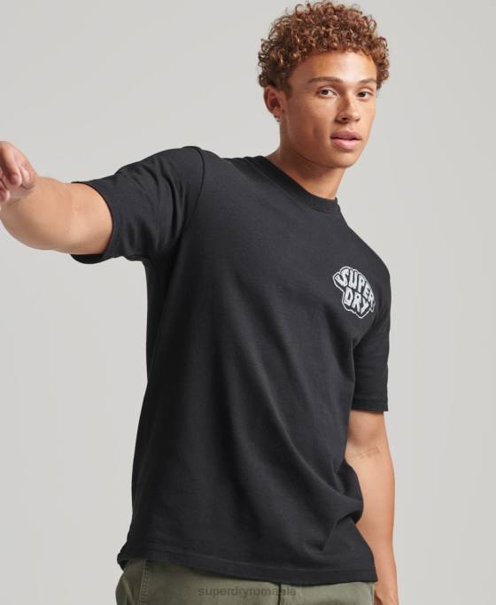 Superdry tricou grafic în pădure îmbrăcăminte gri inchis bărbați JX0Z4853