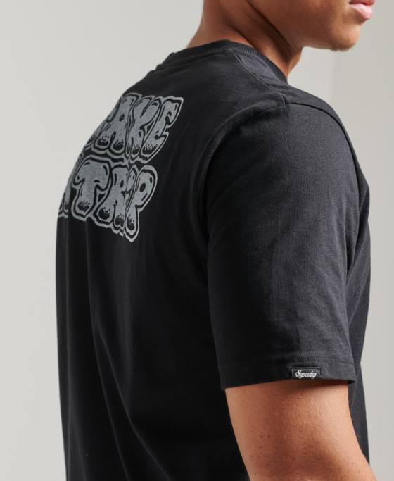 Superdry tricou grafic în pădure îmbrăcăminte gri inchis bărbați JX0Z4853