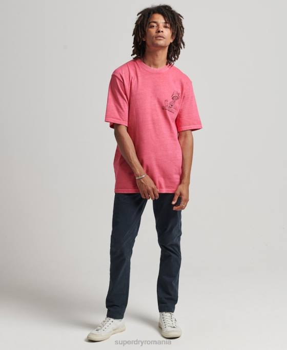 Superdry tricou grafic în pădure îmbrăcăminte roz bărbați JX0Z4793