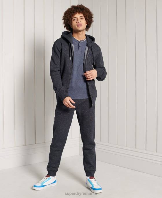 Superdry tricou henley din bumbac organic cu mâneci scurte îmbrăcăminte marina bărbați JX0Z6491