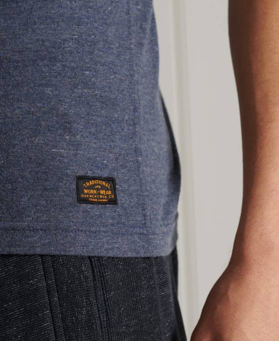 Superdry tricou henley din bumbac organic cu mâneci scurte îmbrăcăminte marina bărbați JX0Z6491