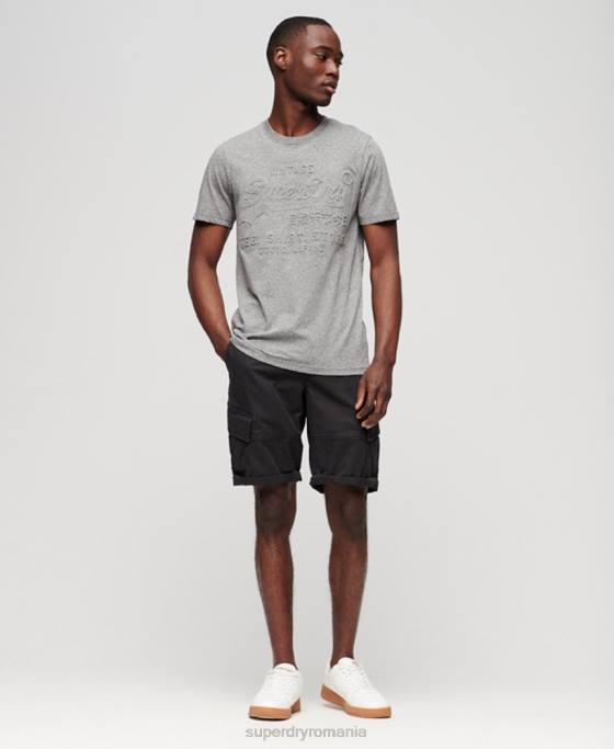 Superdry tricou imprimat magazin logo vintage îmbrăcăminte gri deschis bărbați JX0Z74