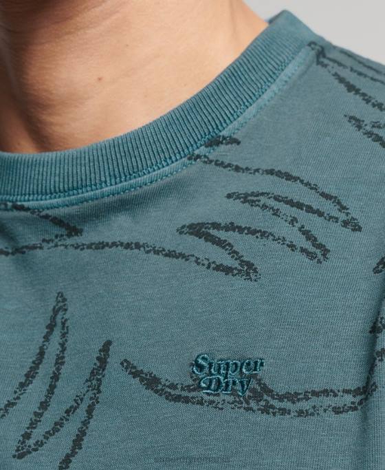 Superdry tricou imprimat supravopsit îmbrăcăminte albastru bărbați JX0Z50