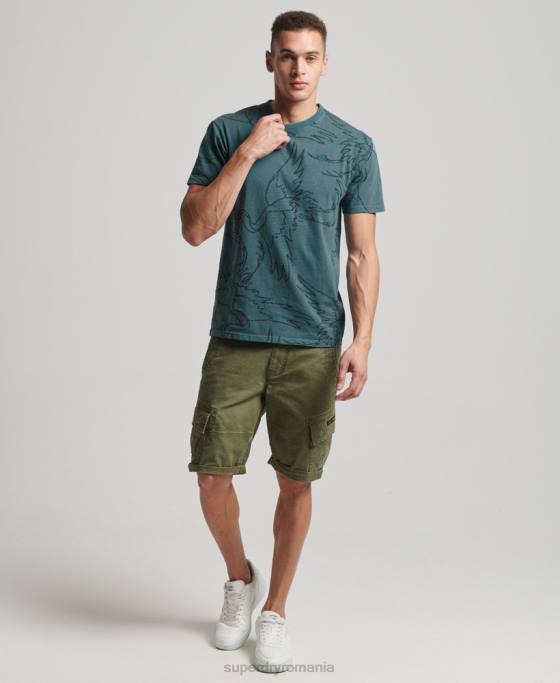 Superdry tricou imprimat supravopsit îmbrăcăminte albastru bărbați JX0Z50